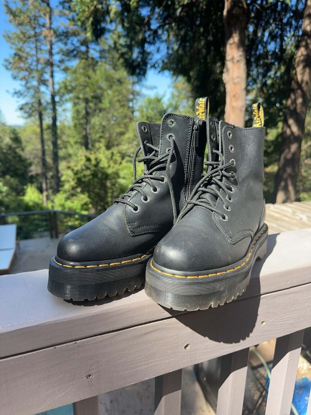 Dr. Martens Jadon III Pisa Black Leather Platform Combat Boots